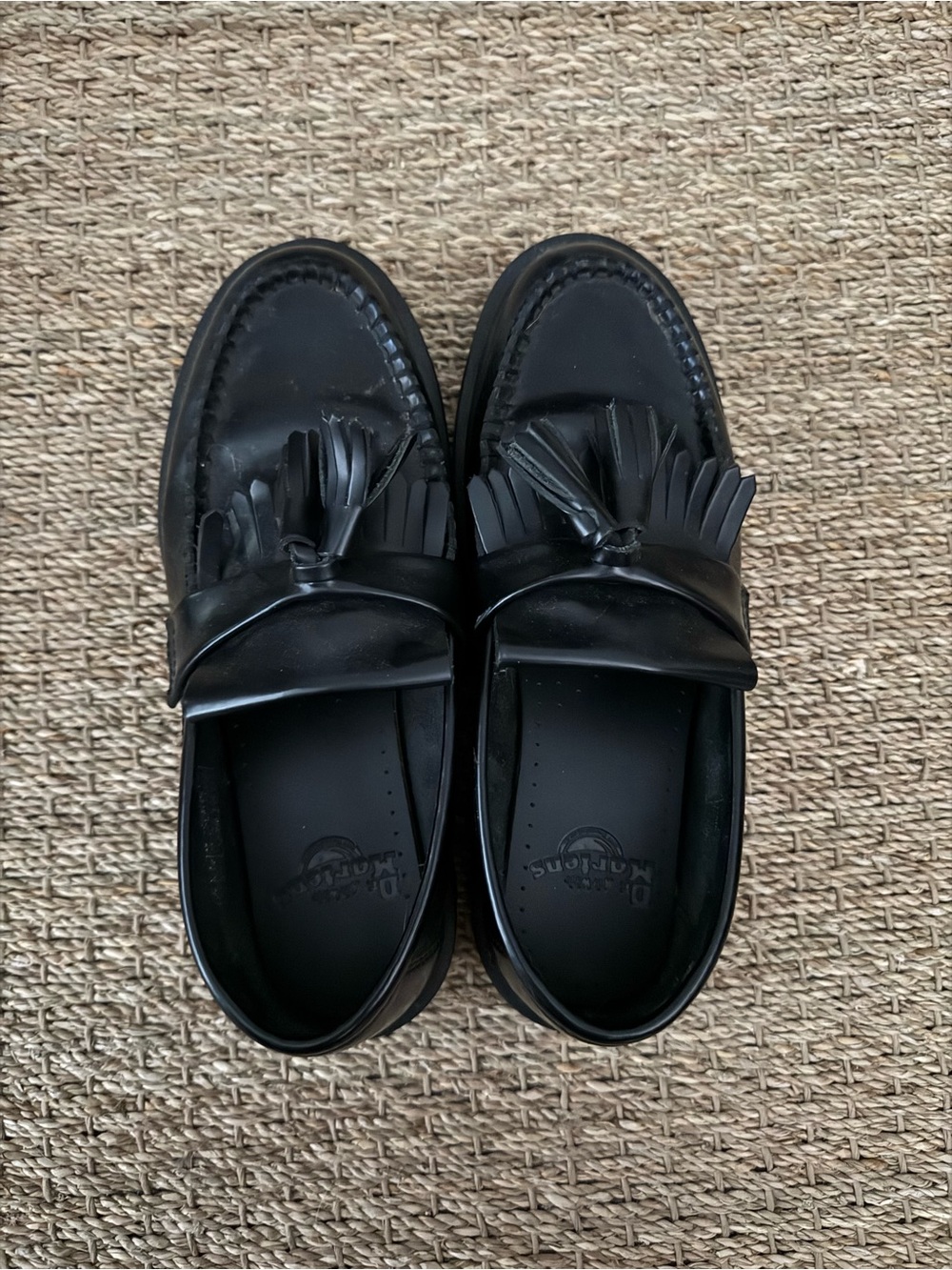 Dr Martens Adrian Black Tassel Loafers for Men - Classic Leather Dress Shoes